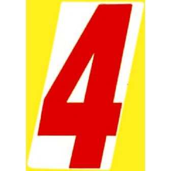 α数字シール（中） 「4」 4