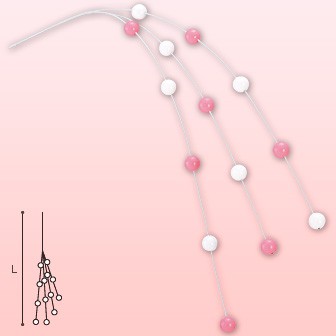 餅花3本シダレ ピンク/白
