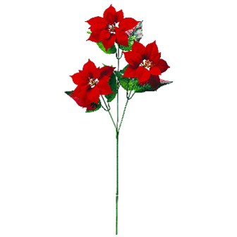 ベルベットポインセチア（3輪）