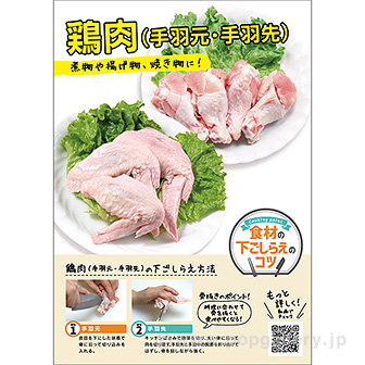 A3ポスター鶏肉（手羽元・手羽先）（下ごしらえのコツ）