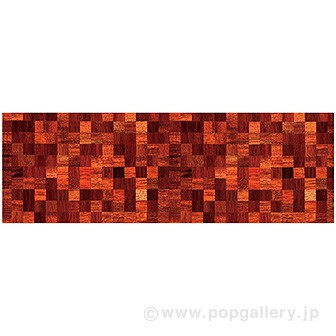 ラウンドシート 木目キューブ（写真）