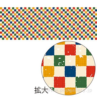 ラウンドシート いろどり市松