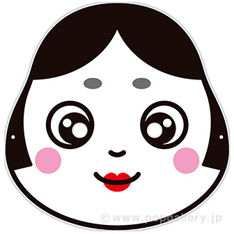 節分・おかめ面 お面（ゴム輪なし）