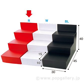 陳列用ひな段什器（赤） 赤