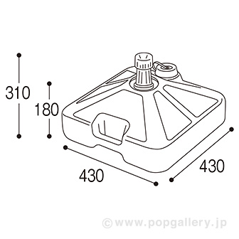 ［大型送料］オリジナル注水型ポールスタンド（白）（4台組） 白