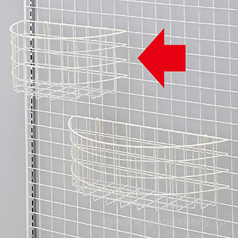 ネット用半円カゴ（シート付）W400（ホワイト） W(ホワイト)