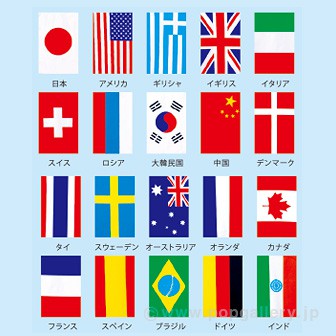 テトロン20カ国連続旗 (全長9.8mタイプ)
