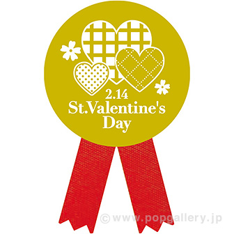 リボンシール St．ValentinesDay（チェック）（200枚入）