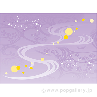 かんたんロール幕 紫模様［22cm（H）］