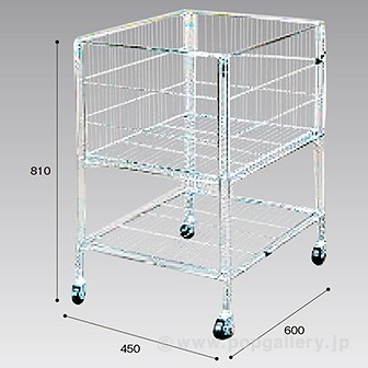［大型送料］ワイヤーワゴンM シルバー