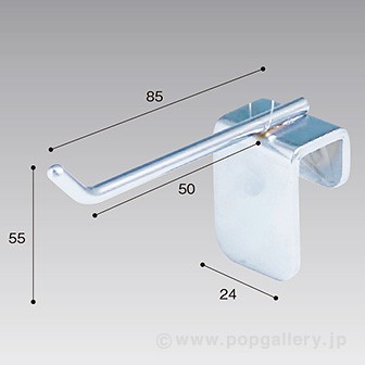 角バーシングルフック 4Φ 50mm