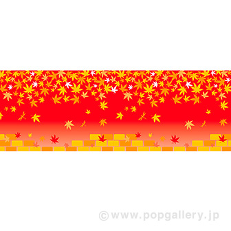 ビニール幕秋のイメージ（もみじとレンガ）