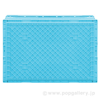 フタ一体型　折りたたみコンテナ41.6L（ライトブルー） LB(ライトブルー)