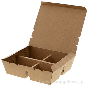 エコランチボックス（クラフト） 4仕切 20枚入