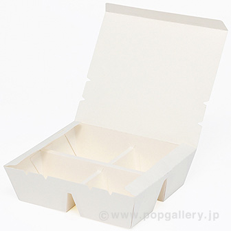 エコランチボックス（ホワイト） 4仕切 20枚入