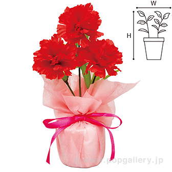 カーネーションラッピングポット