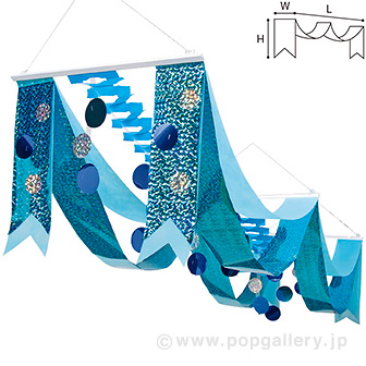 水玉ドットプリーツ2連ペナント