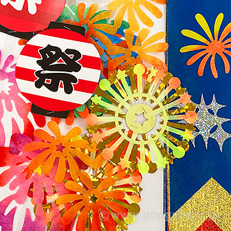 お祭り花火プリーツ2連ペナント