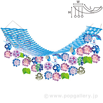 てるてるあじさいプリーツハンガー