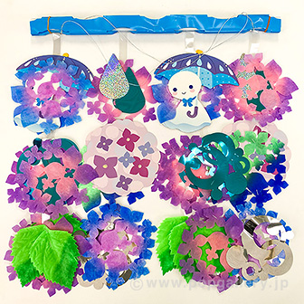 てるてるあじさいプリーツハンガー