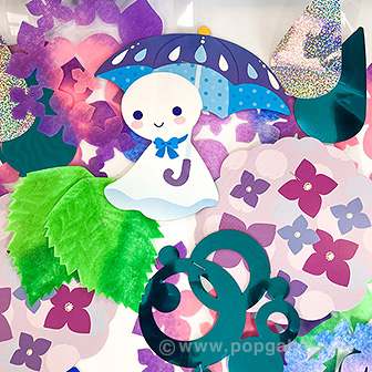 てるてるあじさいプリーツハンガー