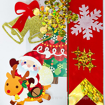 ハッピークリスマスプリーツ2連ペナント