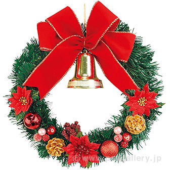 30cmポインセチアリース（レッド） R(レッド)