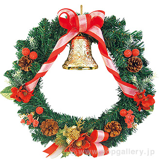 40cmクリスマスリース（レッド）