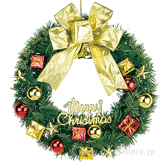 25cmゴールドリボンリース