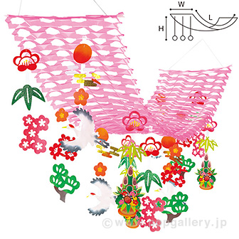 迎春門松プリーツハンガー