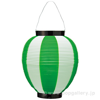 ポリ夏目八寸丸提灯（コンビ）グリーン