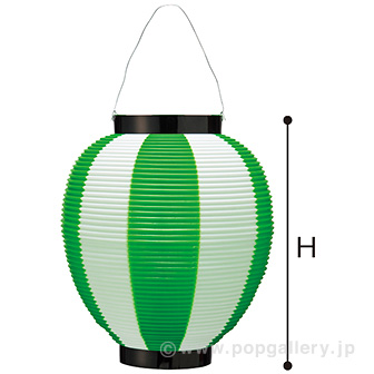 ポリ夏目八寸丸提灯（コンビ）グリーン GR(グリーン)