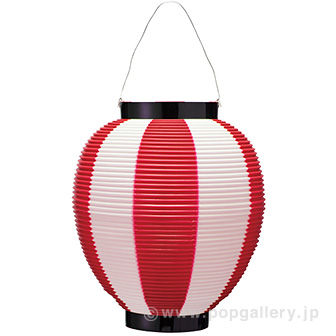 ポリ夏目八寸丸提灯（コンビ）レッド
