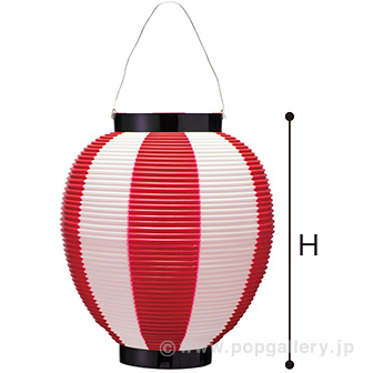 ポリ夏目八寸丸提灯（コンビ）レッド R(レッド)