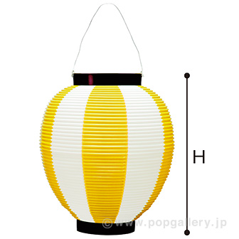 ポリ夏目八寸丸提灯（コンビ）イエロー Y(イエロー)