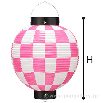 ビニール尺丸提灯（市松ピンク） 市松ピンク