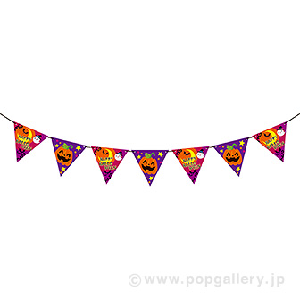 ムーンライトハロウィンフラッグガーランド