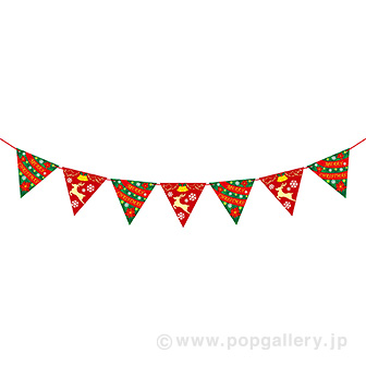 クリスマスリボンフラッグガーランド