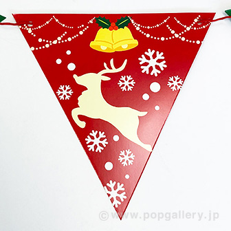 クリスマスリボンフラッグガーランド