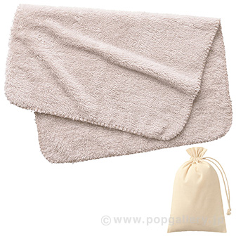 カチオン染めミニブランケット（巾着付） グレー GL(グレー)