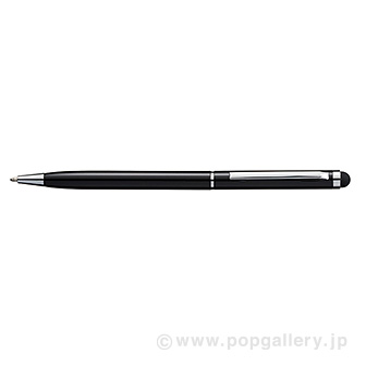 タッチペン付メタルスリムペン ブラック