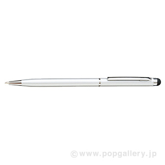 タッチペン付メタルスリムペン シルバー