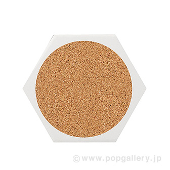 白雲石入り吸水コースター 六角