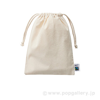 フェアトレードコットン巾着(M) ナチュラル