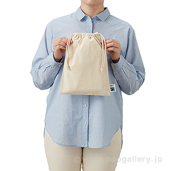 フェアトレードコットン巾着（M） ナチュラル