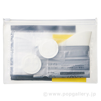 防災衛生6点セットポーチタイプ クリア
