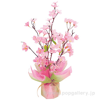 桜アレンジラッピングポット