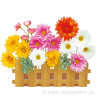 ガーベラ垣根アレンジ