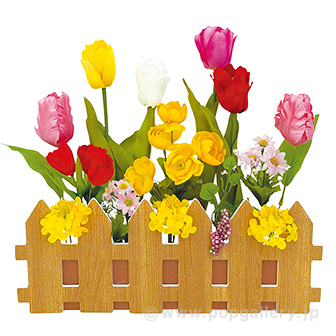 チューリップ垣根アレンジ