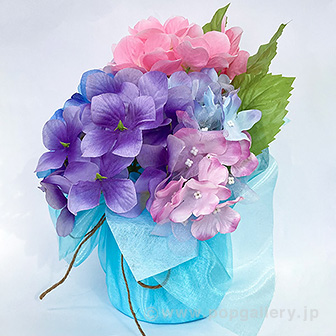 カラフルアジサイラッピング